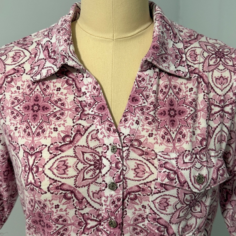 Emily Daniel’s Floral Pink Button-Up Women's Top SZ Small. - Picture 12 of 15
